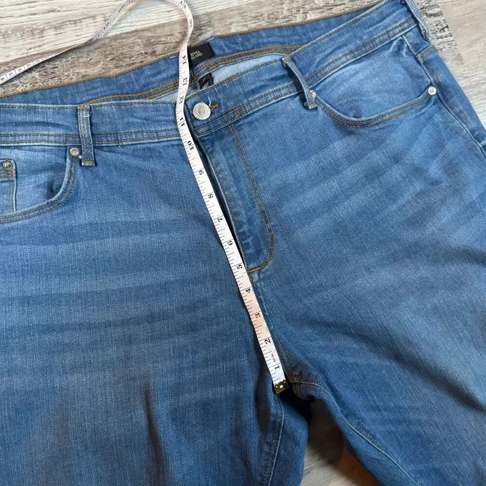 River Island Men’s Blue Denim Jeans Straight Leg Mid Rise Size 42